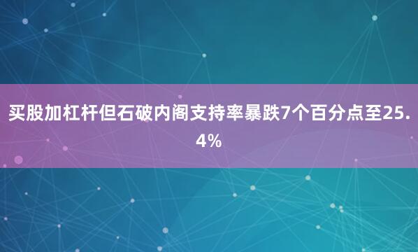 买股加杠杆但石破内阁支持率暴跌7个百分点至25.4%